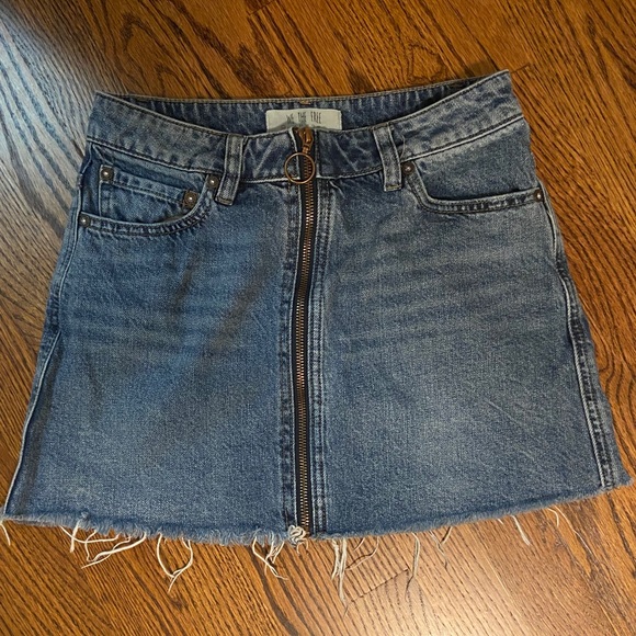 Free People Zip It Up Jean Skirt - Picture 4 of 6